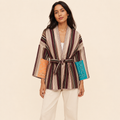 veste kimono rayée