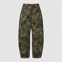 Pantalon barrel leg camouflage coton – vue avant