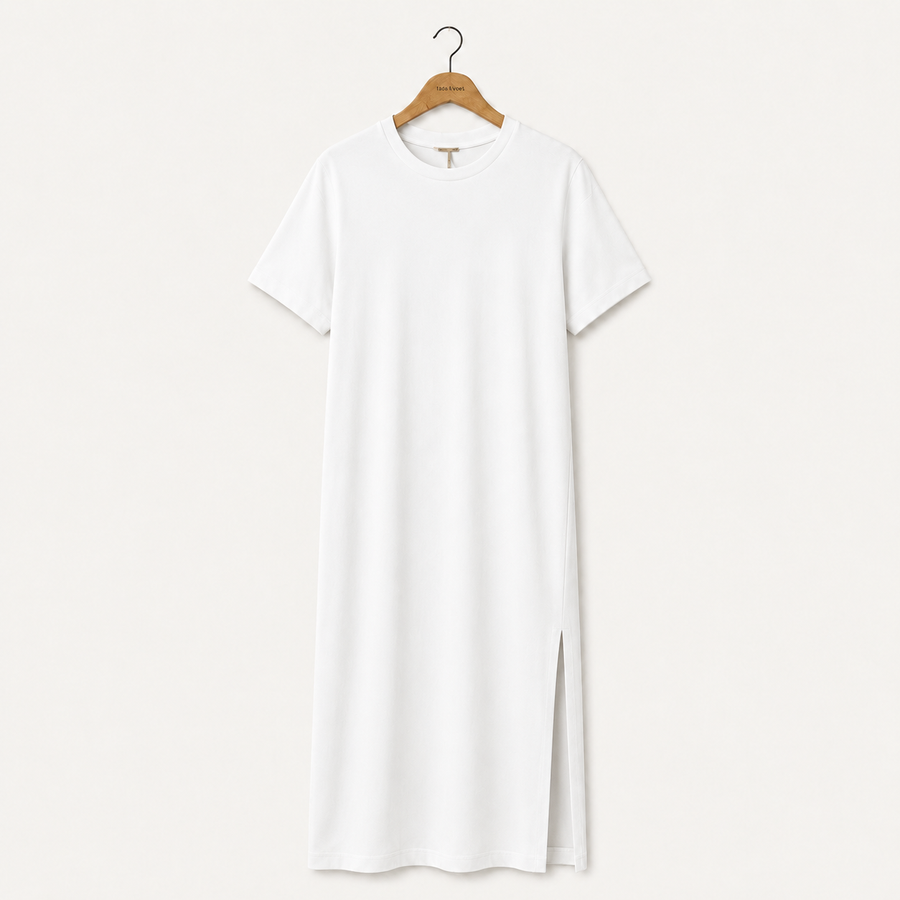 Robe T-shirt Fente Latérale