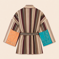 veste kimono rayée
