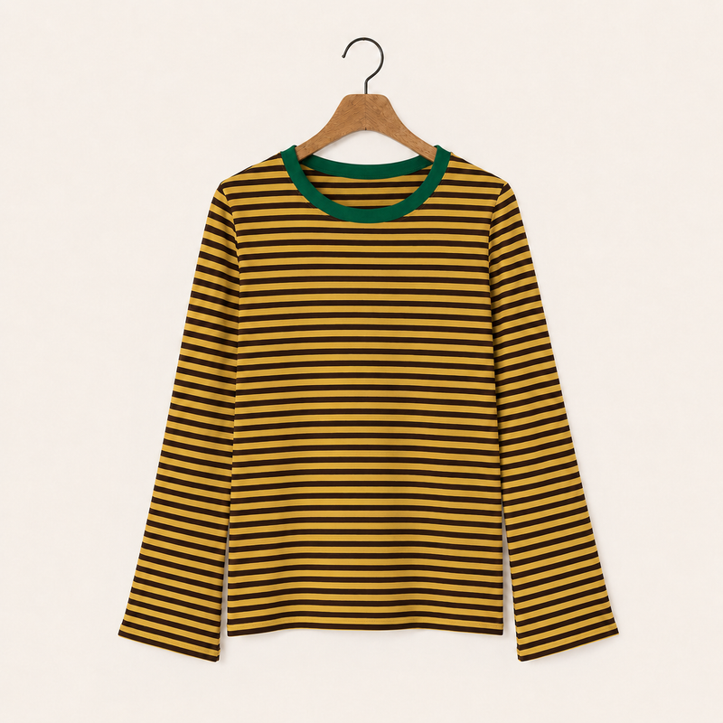 T-shirt Rayé Manches Longues