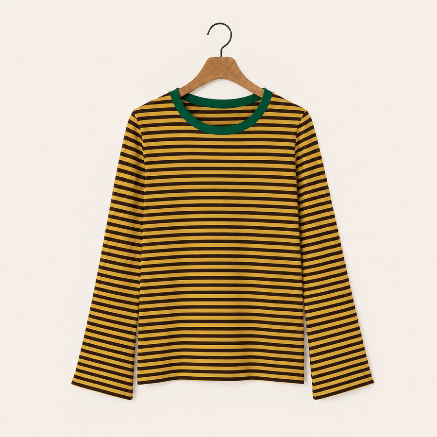 T-shirt Rayé Manches Longues