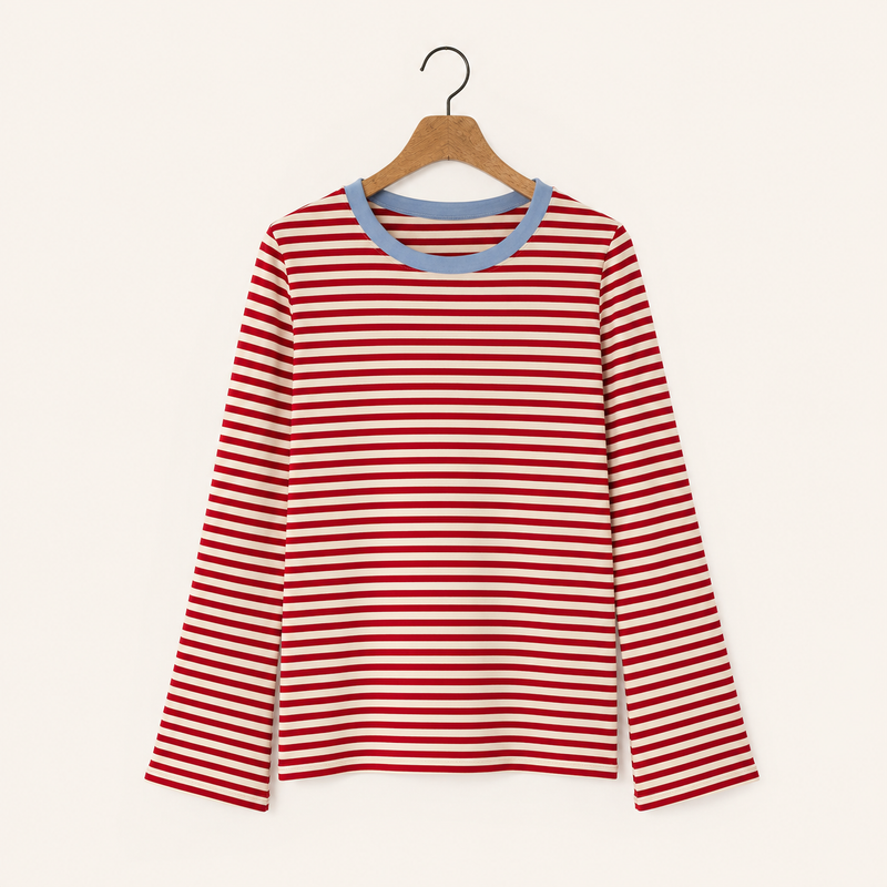 T-shirt Rayé Manches Longues