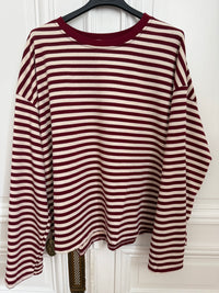 T-shirt Rayé Manches Longues