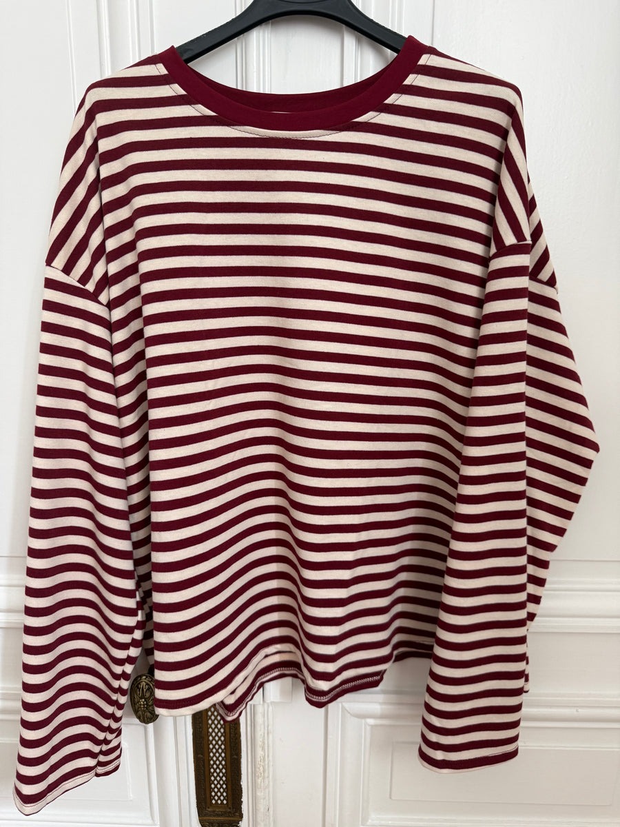 T-shirt Rayé Manches Longues