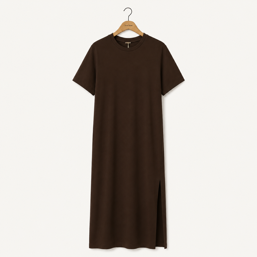 Robe T-shirt Fente Latérale