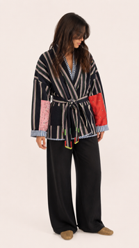 veste kimono rayée